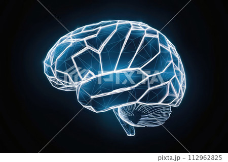 Low polygonal abstract digital human brain Low polygonal abstract digital human brain 112962825