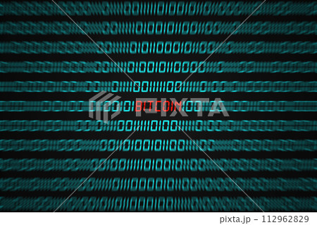 Bitcoin popping out from a binary code sequence Bitcoin popping out from a binary code sequence 112962829