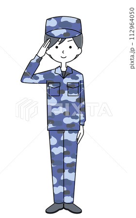 敬礼 海上自衛隊 迷彩服(女性) 敬礼 海上自衛隊 迷彩服(女性) 112964050