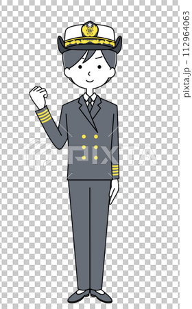 Guts pose Illustration of the Maritime Self-Defense Force (winter uniform) Guts pose Illustration of the Maritime Self-Defense Force (winter uniform) 112964063