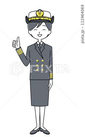 グッドサイン　海上自衛隊（冬制服）のイラスト 112964069