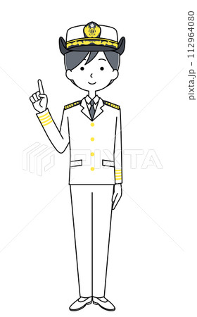 指差し 海上自衛隊(夏制服)のイラスト 指差し 海上自衛隊(夏制服)のイラスト 112964080