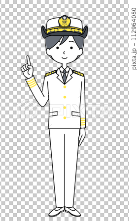 指差し 海上自衛隊(夏制服)のイラスト 指差し 海上自衛隊(夏制服)のイラスト 112964080