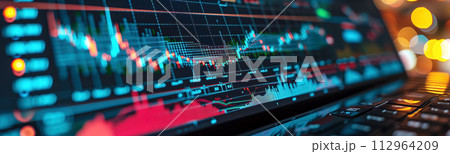 Abstract stock market background with diagrams and candles. Concept of marketing and business. Abstract stock market background with diagrams and candles. Concept of marketing and business. 112964209