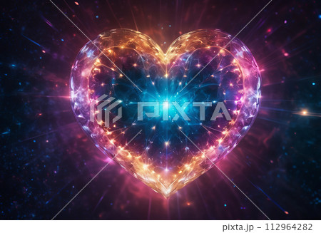 Abstract cosmic heart on a space background 112964282