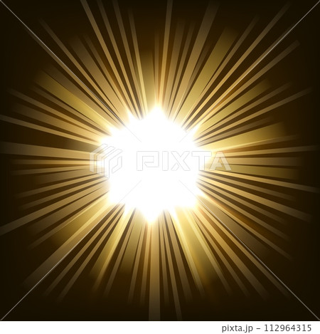 Illuminated Gold Light In Darkness, Vector Illustration Illuminated Gold Light In Darkness, Vector Illustration 112964315