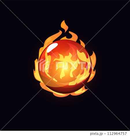 Vector illustration of a glowing magical fire sphere. Vector illustration of a glowing magical fire sphere. 112964757