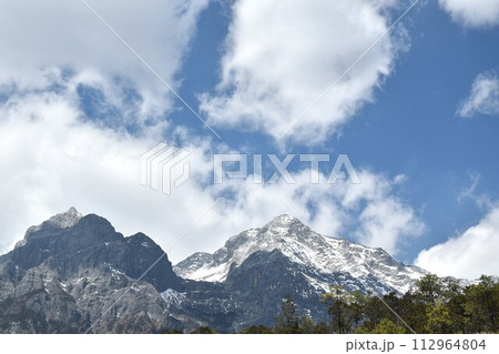 landscape top of Jade dragon snow mountain national park in China landscape top of Jade dragon snow mountain national park in China 112964804