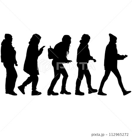 Set of silhouettes on a white background of a business people 112965272