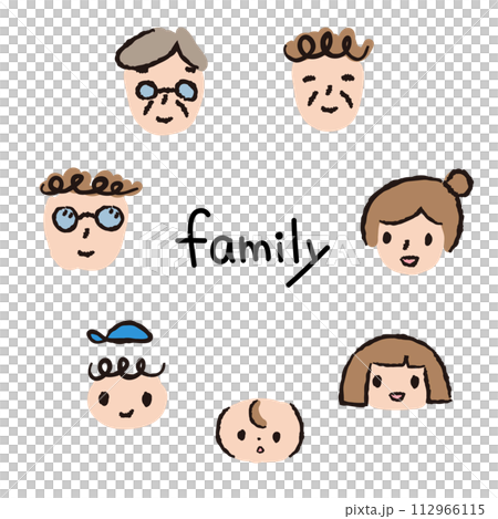 家庭手繪風格插畫 家庭手繪風格插畫 112966115