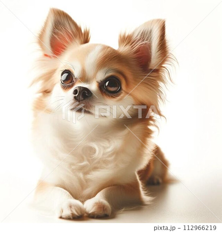 伏せをして見つめるチワワのイラスト素材 [112966219] - PIXTA