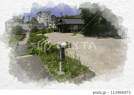 水彩画風　玉造温泉　おすそわけ茶屋　島根県松江市 112966973