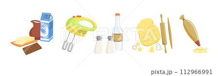 Baking Object with Cooking Utensil and Ingredient Vector Set Baking Object with Cooking Utensil and Ingredient Vector Set 112966991
