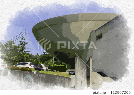 水彩画風　玉造温泉　ゆーゆ　島根県松江市 112967200