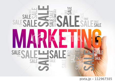 Marketing Sale word cloud collage, business concept background Marketing Sale word cloud collage, business concept background 112967385