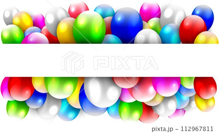 Balloons Floating With Text Space, Vector Illustration 112967811
