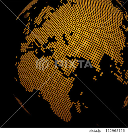 Dotted Golden Globe Background, Vector Illustration Dotted Golden Globe Background, Vector Illustration 112968126