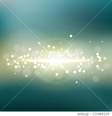 Golden Light Flare With Blurred Background, Vector Illustration 112968129