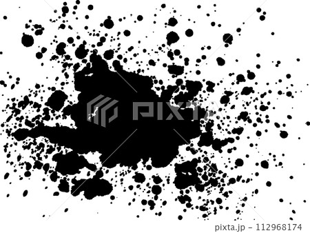 Black Splashes Hand Made Tracing From Sketch, Vector Illustration 112968174