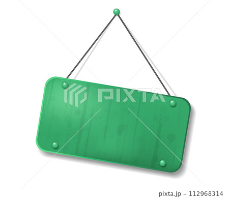 Vintage Old Green Sign with Text Space, Vector Illustration 112968314