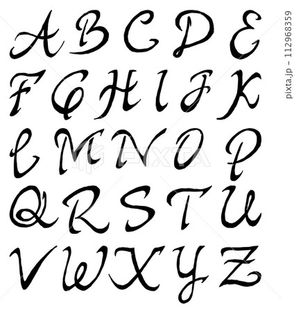 Black Fonts hand Made Tracing From Sketch, Vector Illustration 112968359