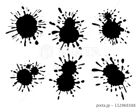 Black Splashes Hand Made Tracing From Sketch, Vector Illustration 112968388