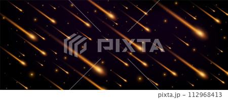 Meteor Rain From Space, Vector Illustration 112968413