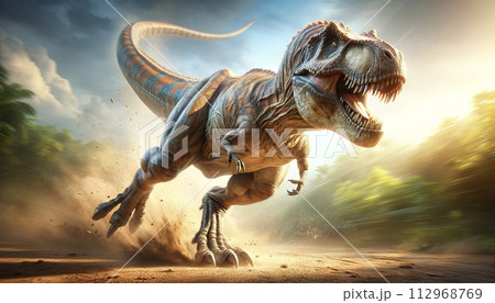 疾走するティラノサウルス 112968769
