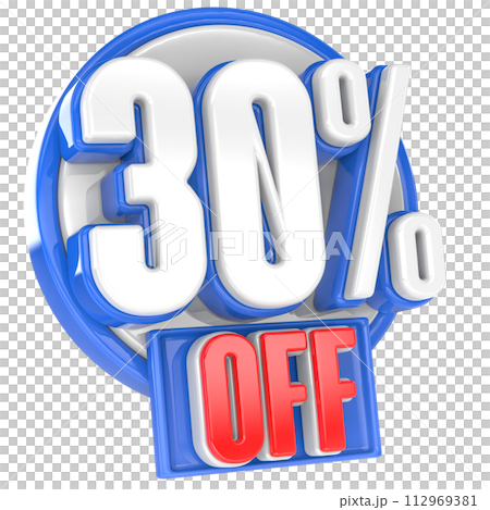 Number And Sign 3D Render For Discount 112969381
