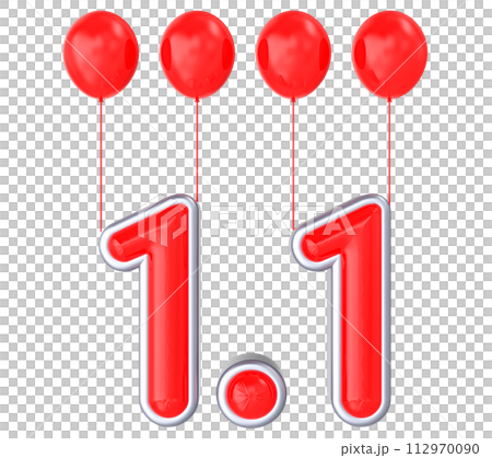 number 3d render and sale of day 112970090