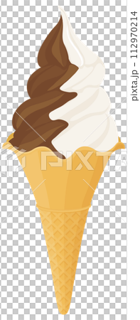 ミックスソフトクリーム バニラ チョコレートのイラスト素材