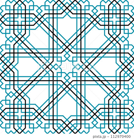 Seamless arabic geometric ornament based on traditional arabic art. Muslim mosaic. Turkish, Arabian tile.Girih style. 112970400