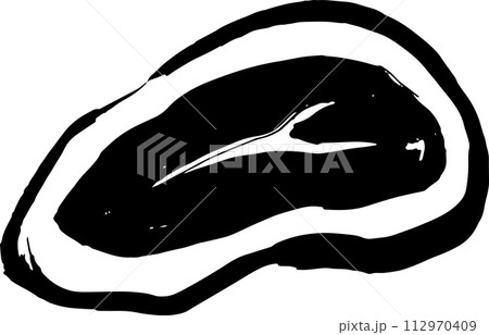 Hand Drawn Dry Brush Meat Steak Icon. Hand Drawn Dry Brush Meat Steak Icon. 112970409