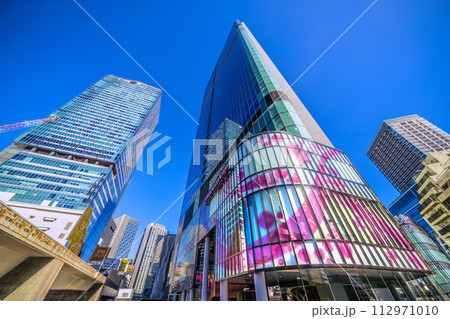 日本の東京都市景観 渋谷サクラステージや渋谷スクランブルスクエアなどを望む＝27日 112971010
