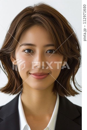 女性の証明写真風の画像 /AI生成 女性の証明写真風の画像 /AI生成 112971680