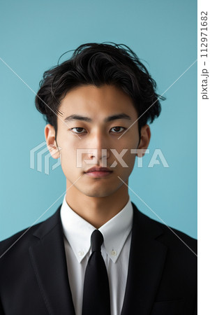 男性の証明写真風の画像 /AI生成のイラスト素材 [112971682] - PIXTA