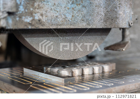 Finishing metal working on horizontal surface grinder machine Finishing metal working on horizontal surface grinder machine 112971821