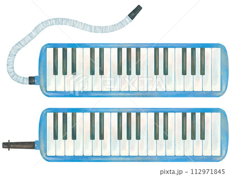 鍵盤ハーモニカのイラストセット 112971845