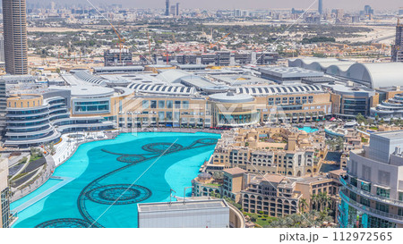 Dubai downtown at sunny day timelapse 112972565
