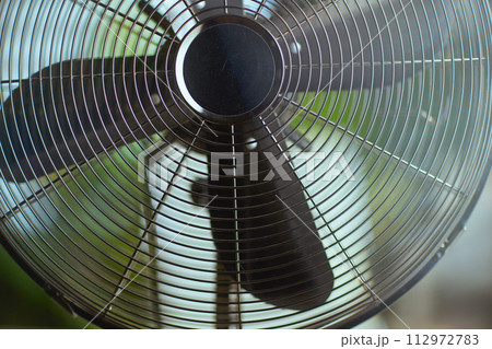 Closeup on metal fan 112972783