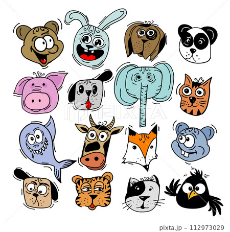 Cute animal vector. Nursery decoration room. Can be use for any other ocasion for baby or kid. hand drawing. Not AI, Vector illustration 112973029