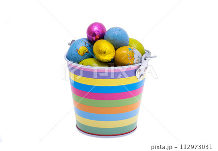 Easter chocolate eggs isolated 112973031