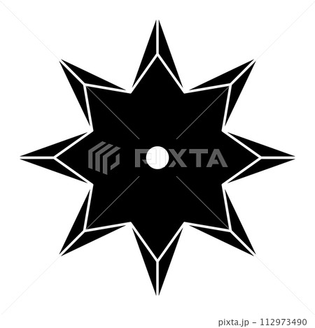 八方手裏剣のシルエット 112973490