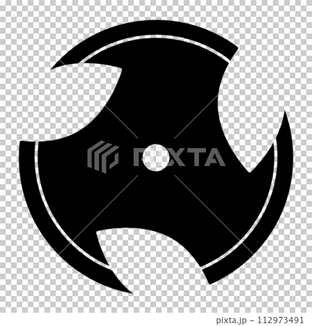 Three-way shuriken silhouette Three-way shuriken silhouette 112973491
