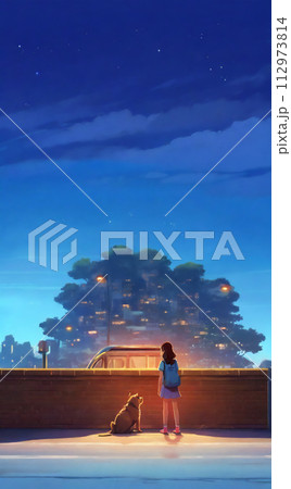 少女とワンちゃん AI画像 少女とワンちゃん AI画像 112973814