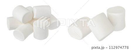 Marshmallow isolated on white background with full depth of field 112974778