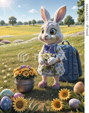 easter bunny in a basket 112974900
