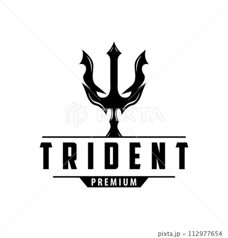 Neptune Poseidon Trident Logo, Spear Simple Vintage Template Design Neptune Poseidon Trident Logo, Spear Simple Vintage Template Design 112977654