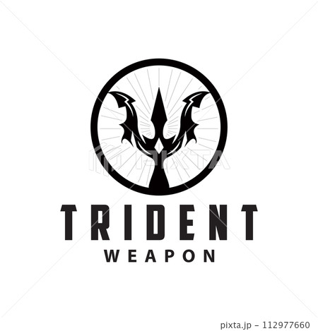 Neptune Poseidon Trident Logo, Spear Simple Vintage Template Design Neptune Poseidon Trident Logo, Spear Simple Vintage Template Design 112977660