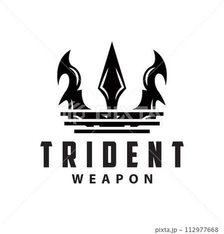 Neptune Poseidon Trident Logo, Spear Simple Vintage Template Design Neptune Poseidon Trident Logo, Spear Simple Vintage Template Design 112977668